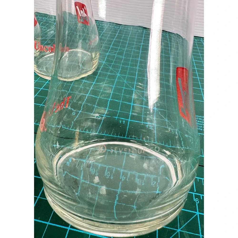 7 UP The Uncola Vintage Upside Down Drinking Glasses Set Of 3 Pilsner Glass
